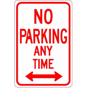No Parking Any Time with Double Arrow Sign